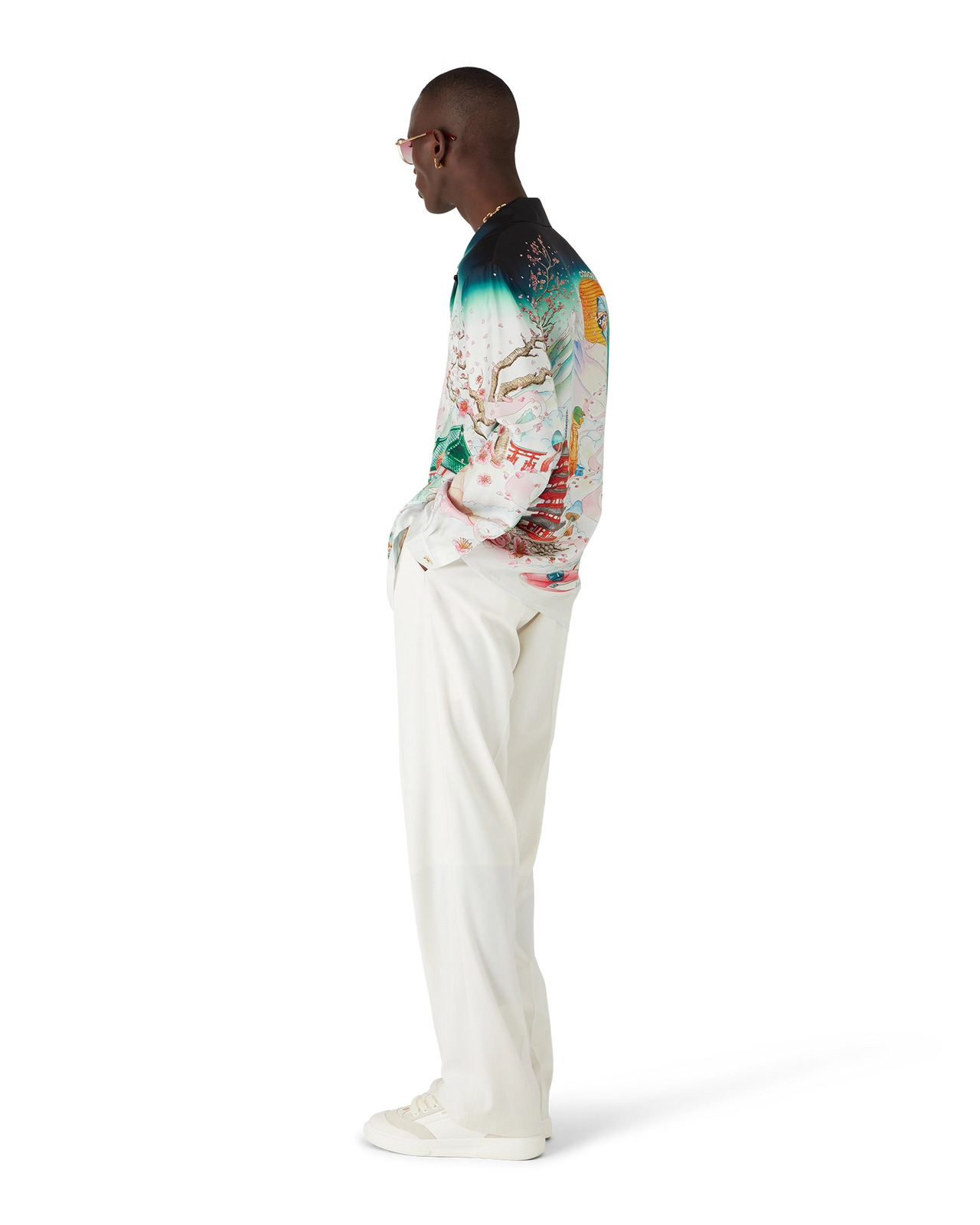 Flowers Long Sleeve Silk Twill Shirt | Casablanca Paris - 4