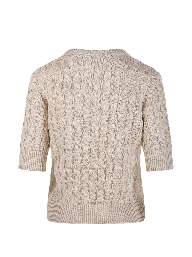 Max Mara cable knit short-sleeve sweater outlook
