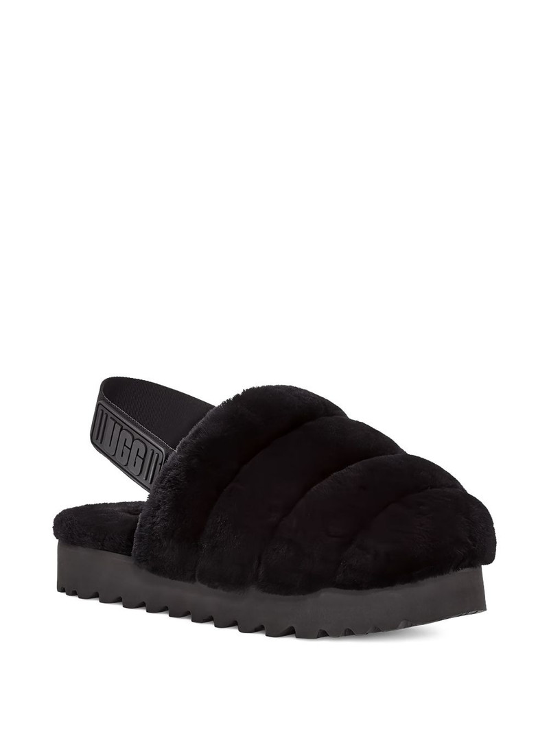 UGG Super Fluff "Black" slippers outlook