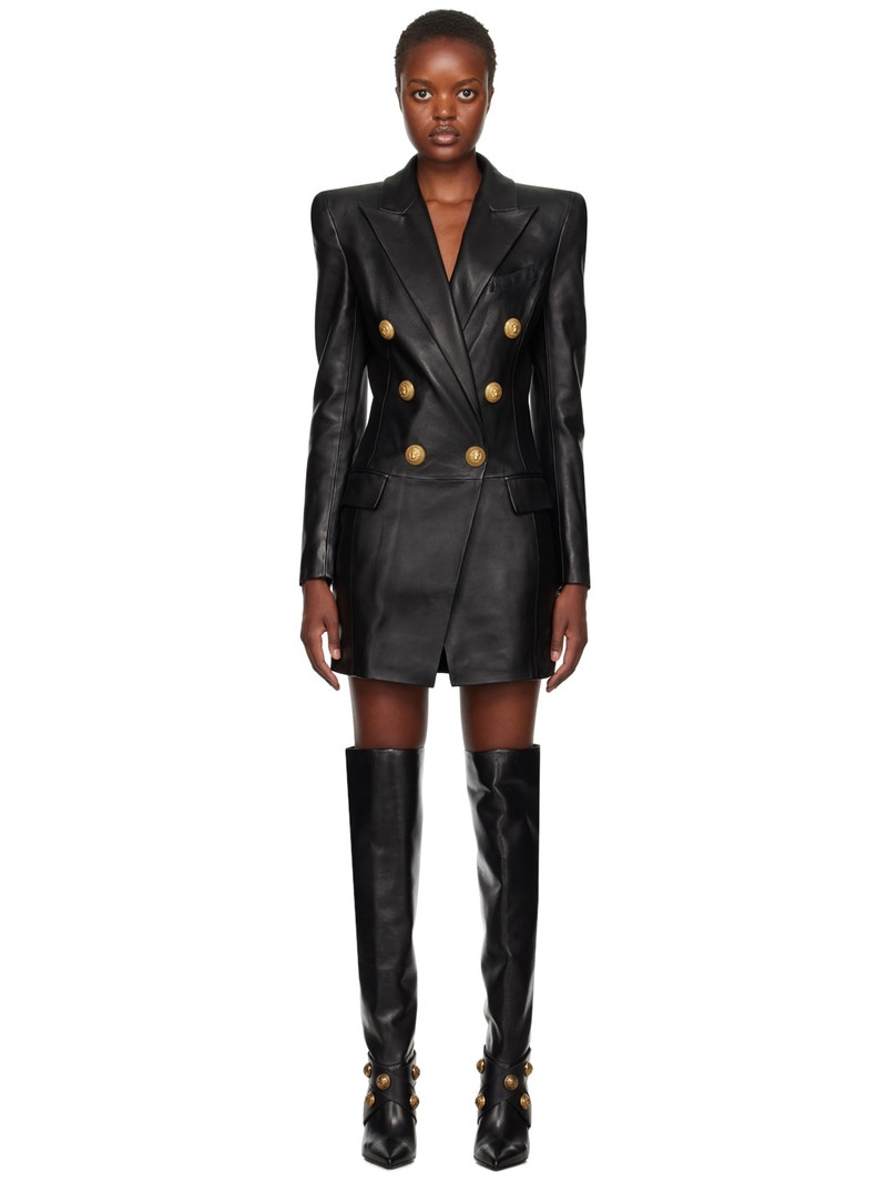 leather blazer mini dress - 1