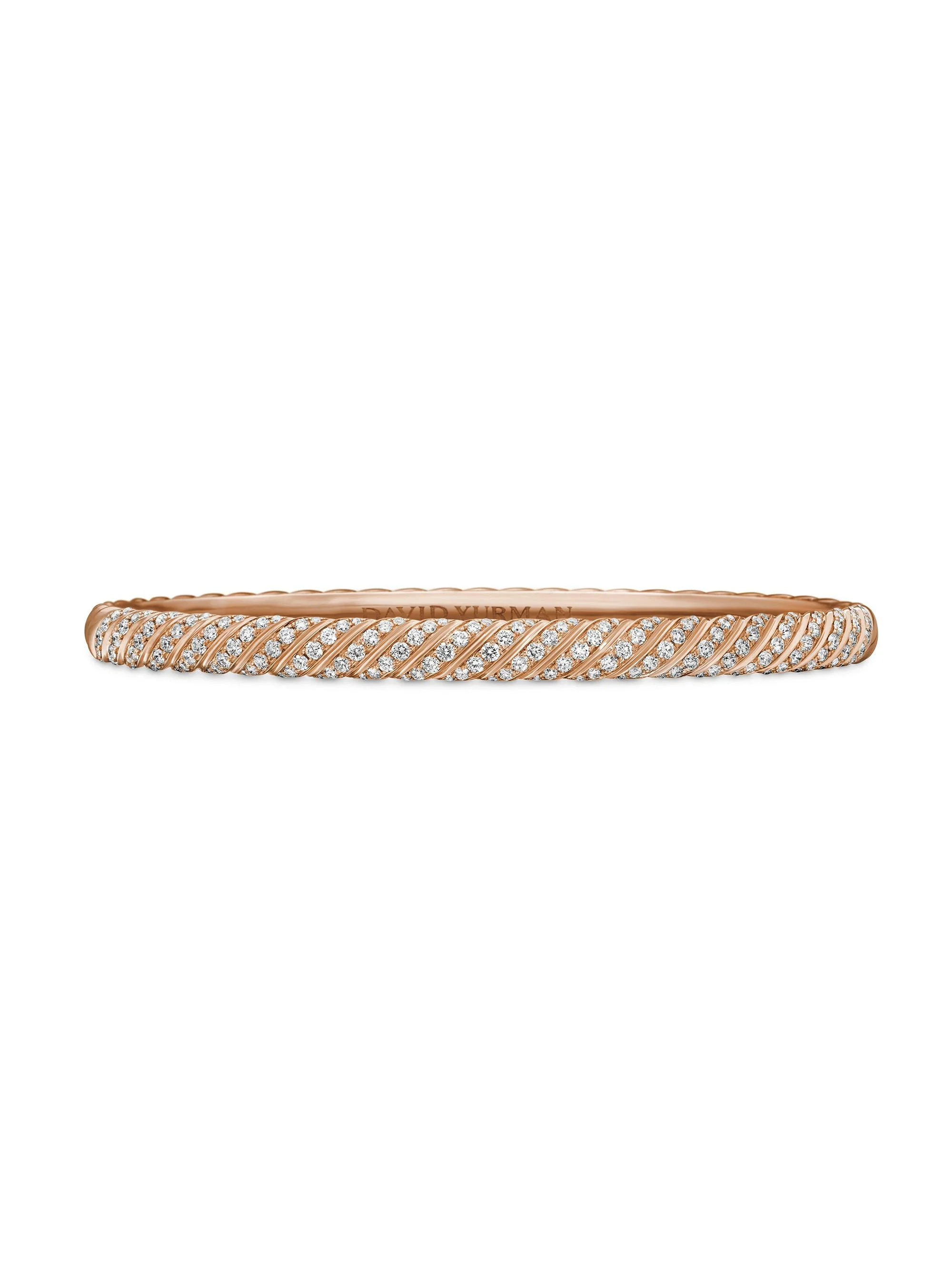 Women's Sculpted Cable Bangle Bracelet in 18K Rose Gold - Rose Gold - 1