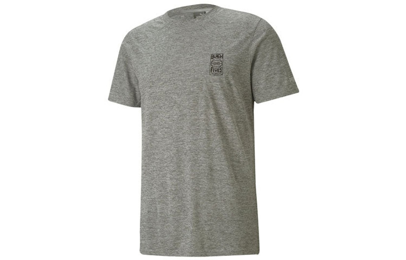 PUMA x Black Fives Short Sleeve Basketball T-Shirt 'Grey Black White' 532264-02 - 1