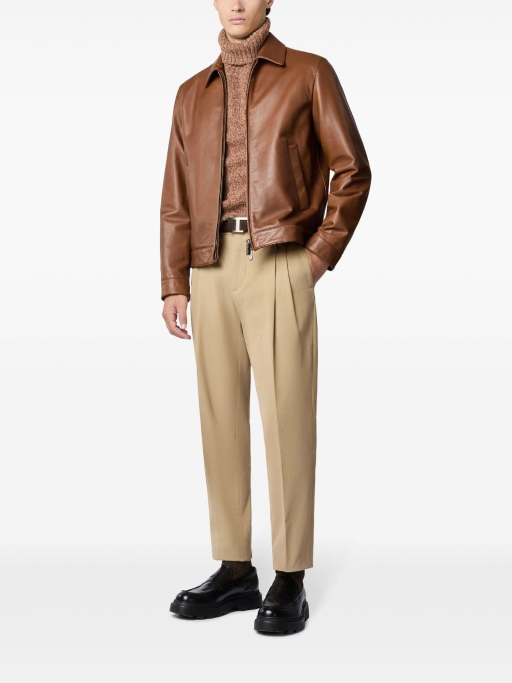 leather shirt jacket - 2