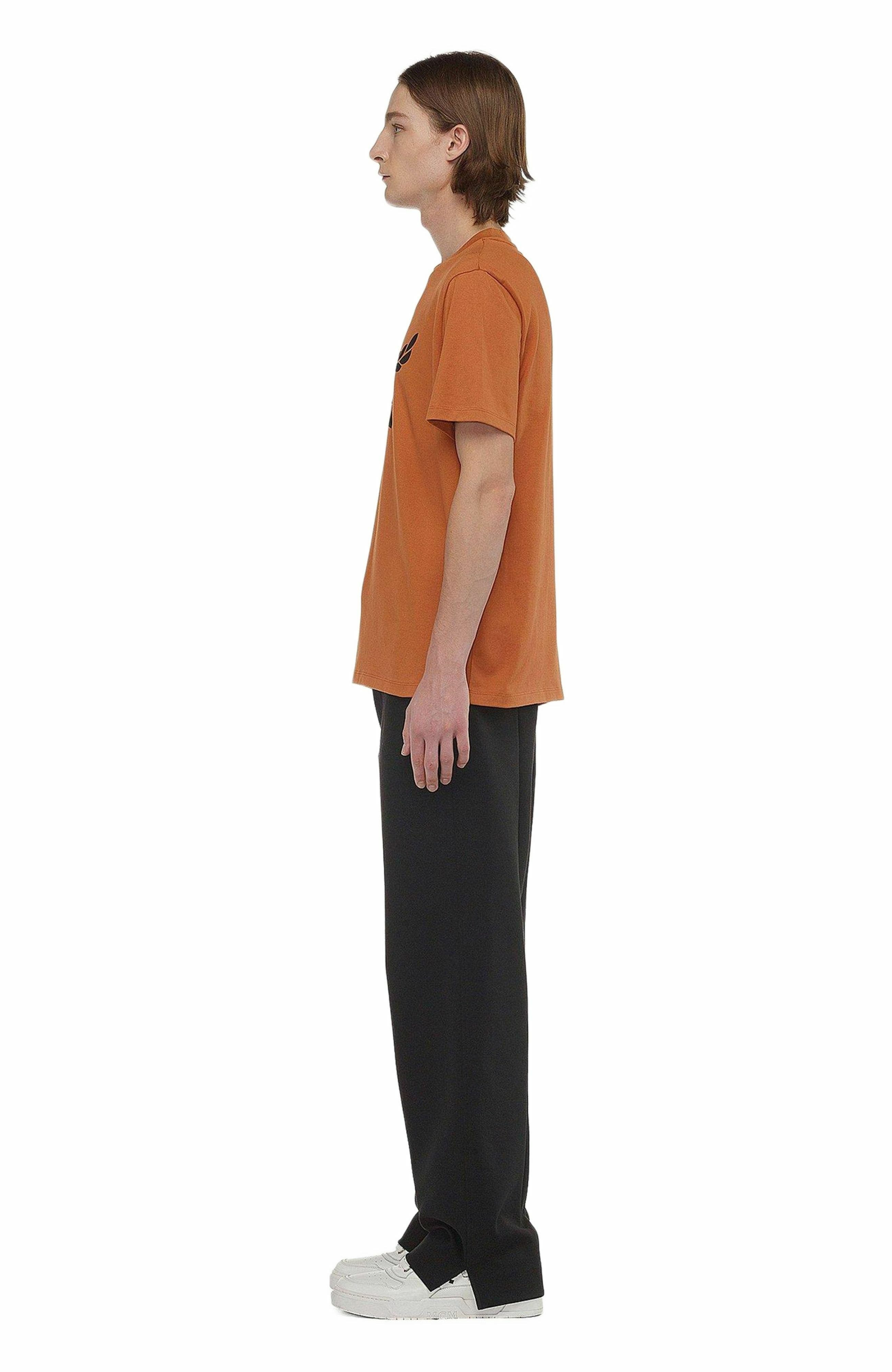 MCM Laurel Logo Print T-Shirt in Organic Cotton in Cognac at Nordstrom - 4