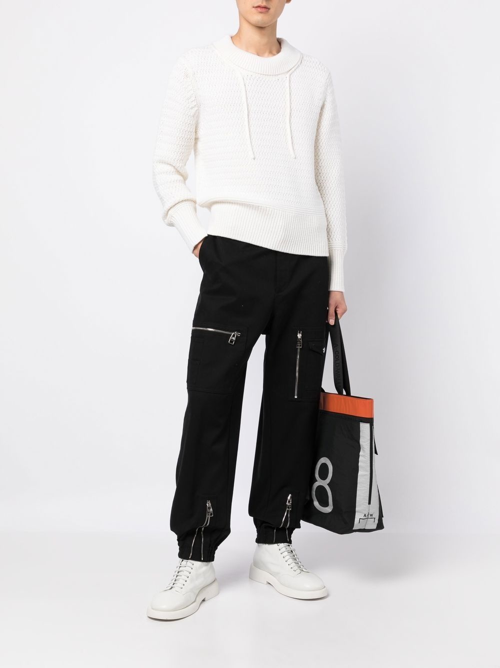 drawstring roll-neck jumper - 2