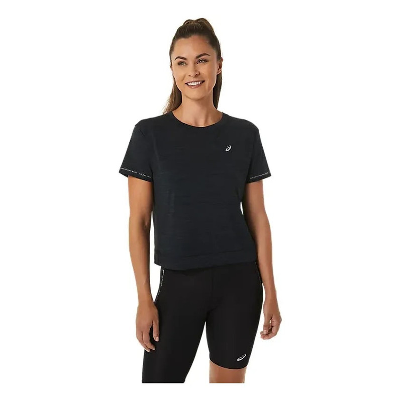 (WMNS) ASICS Race Crop Top 'Performance Black Charcoal Grey' 2012C294-002 - 1
