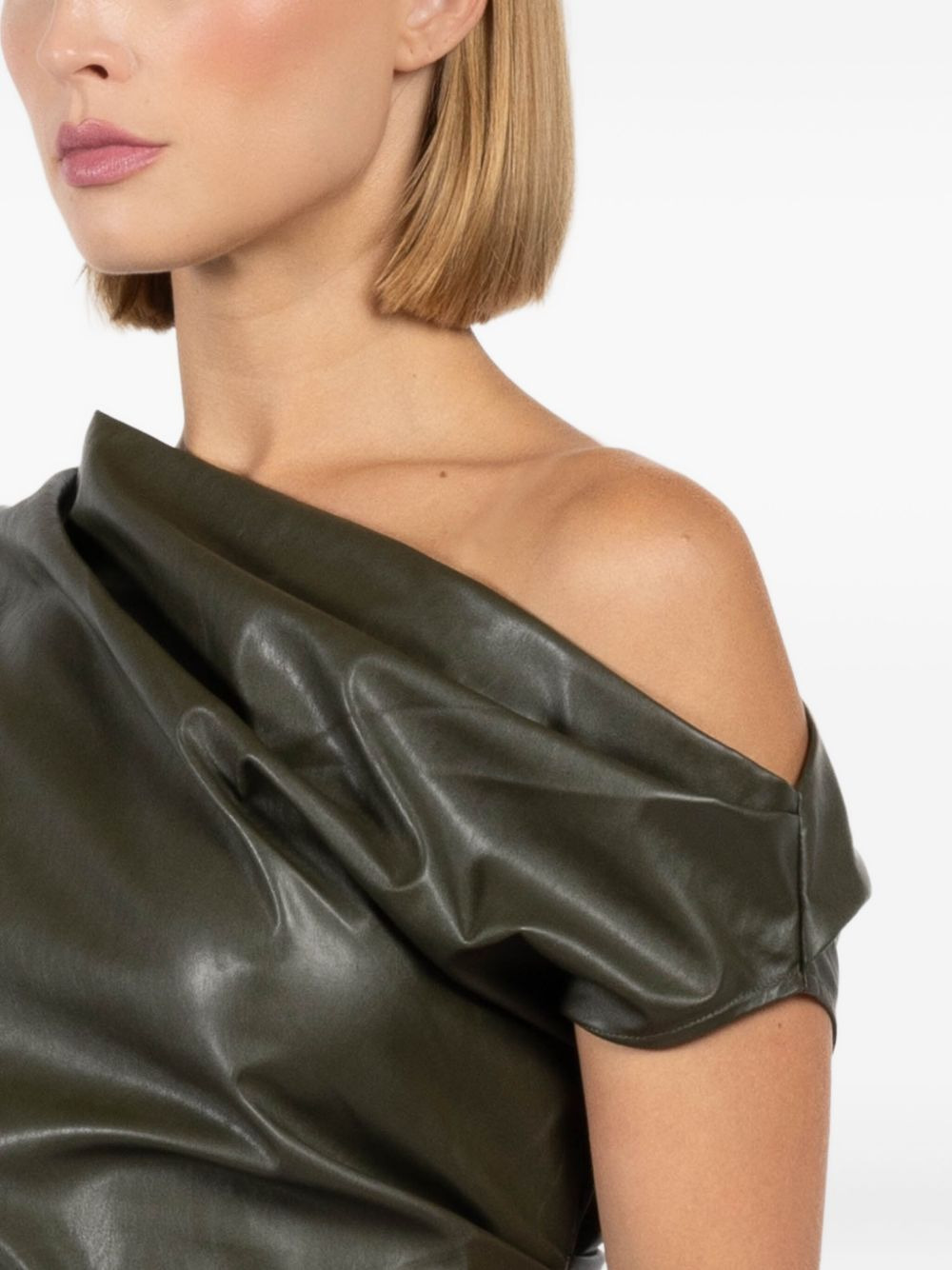draped one-shoulder top - 5