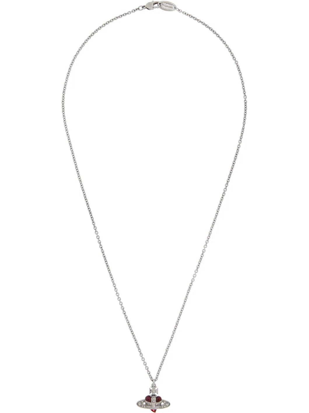 Diamante Heart Pendant Necklace - 1