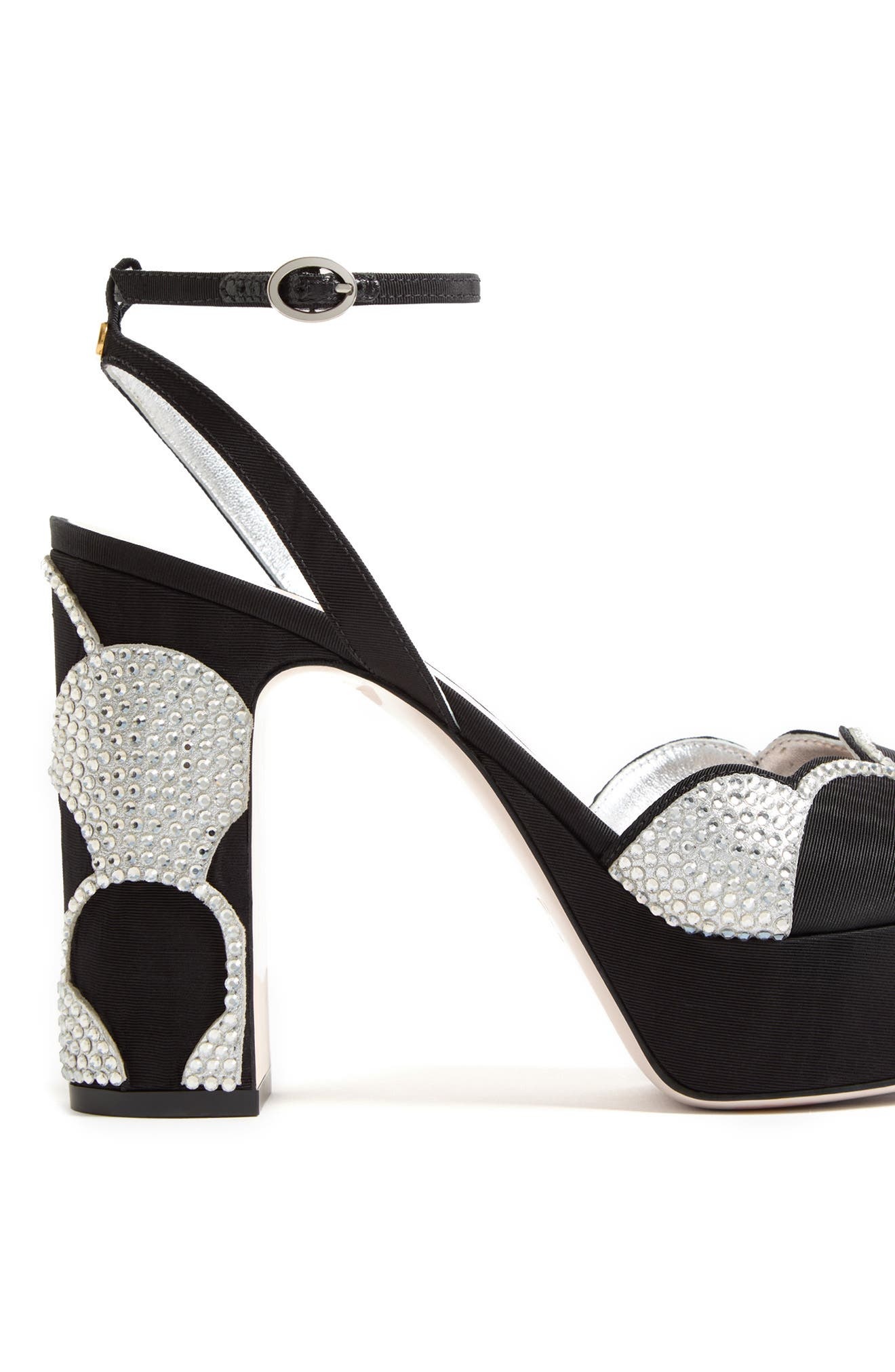 Valentino Garavani Bowow Platform Sandal in Black/Silver at Nordstrom - 8