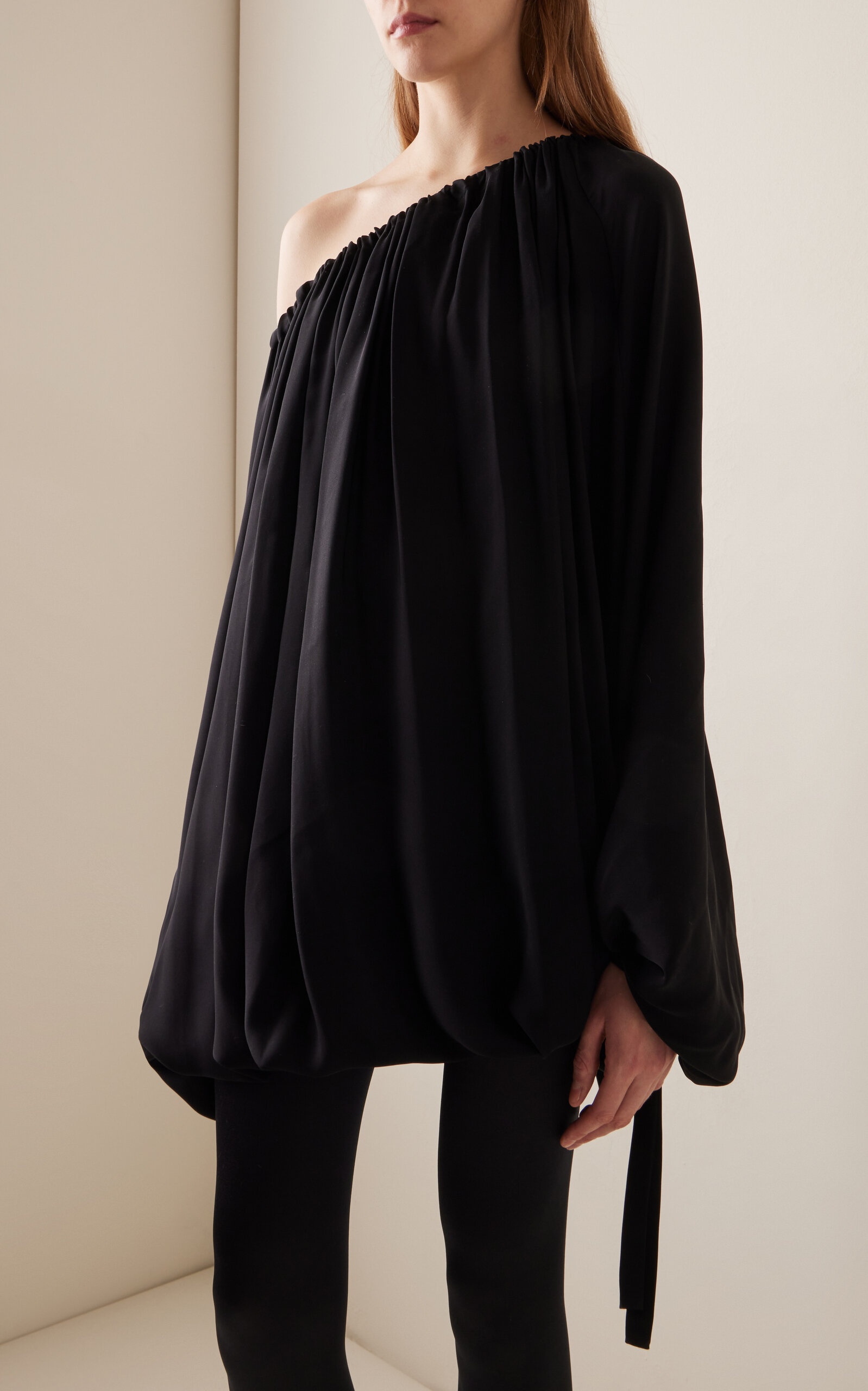 Nash Draped Silk Crepe Top black - 2