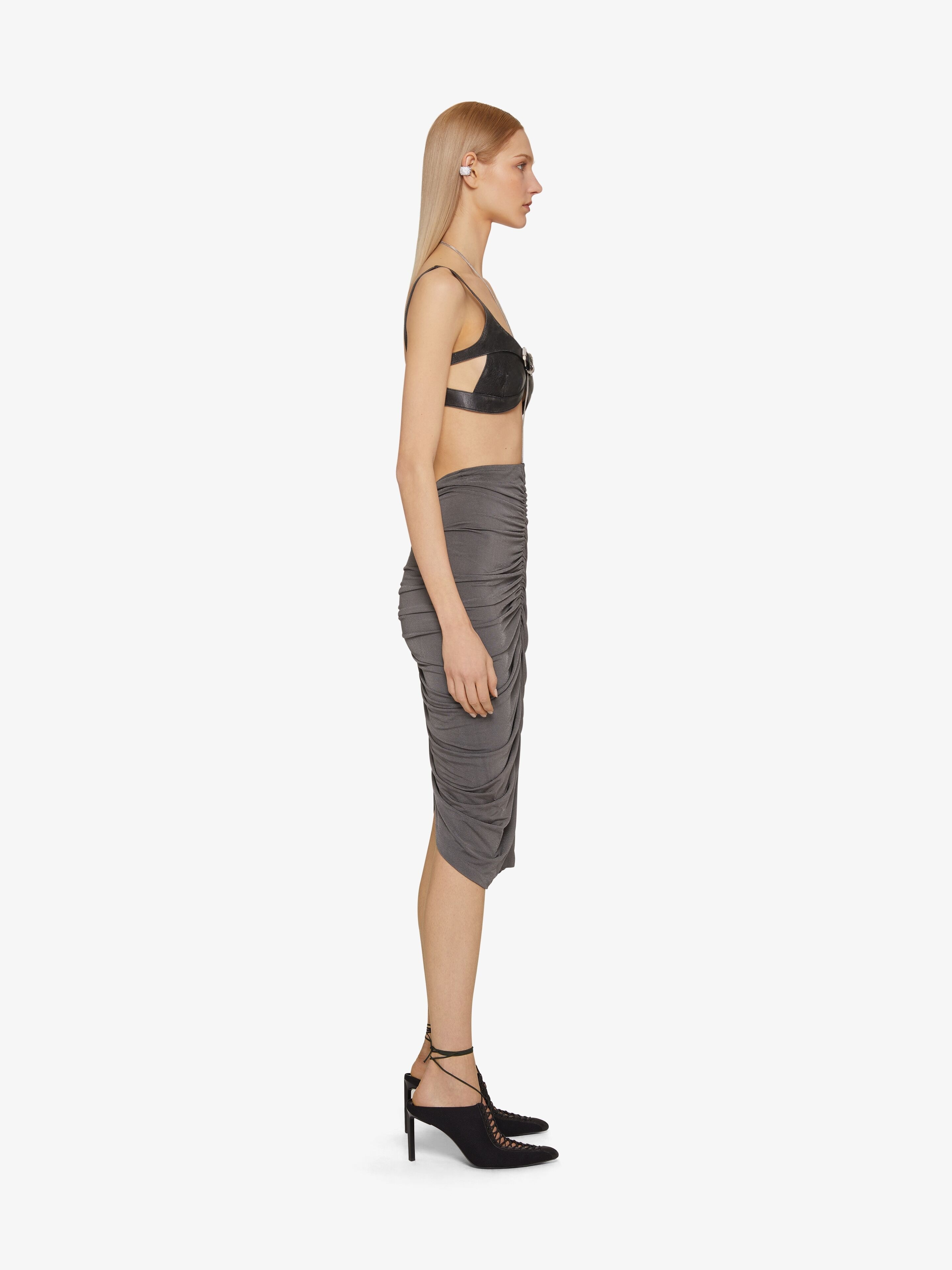 Givenchy BRA TOP IN LEATHER WITH CROSSED EFFECT | REVERSIBLE