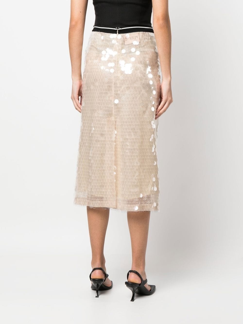 sequin-embellished high-waisted skirt - 4