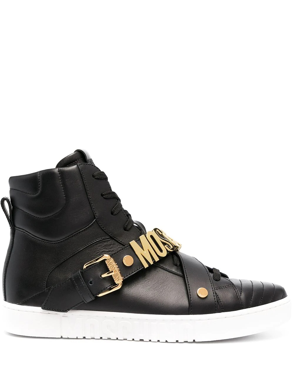 logo-plaque high-top sneakers - 1