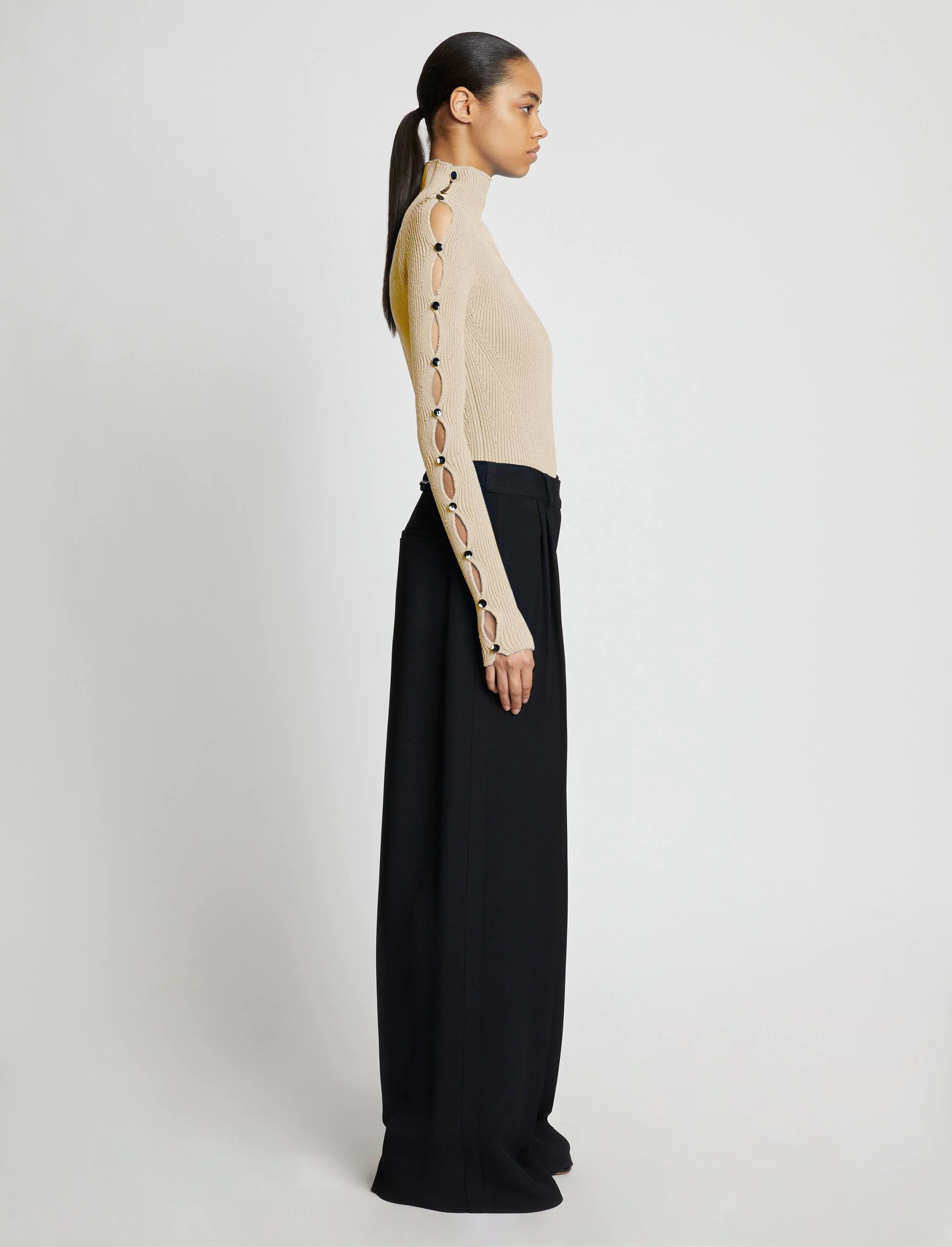 Cotton Rib Turtleneck Sweater - 4