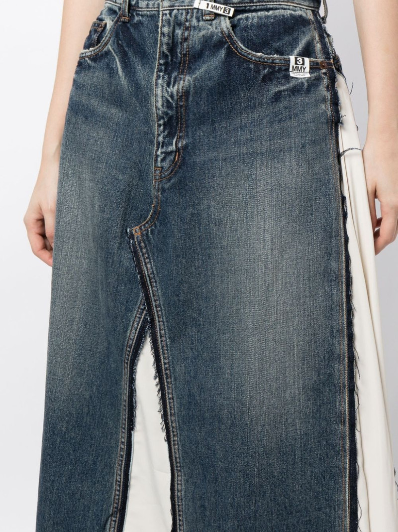 layered denim flared skirt 5