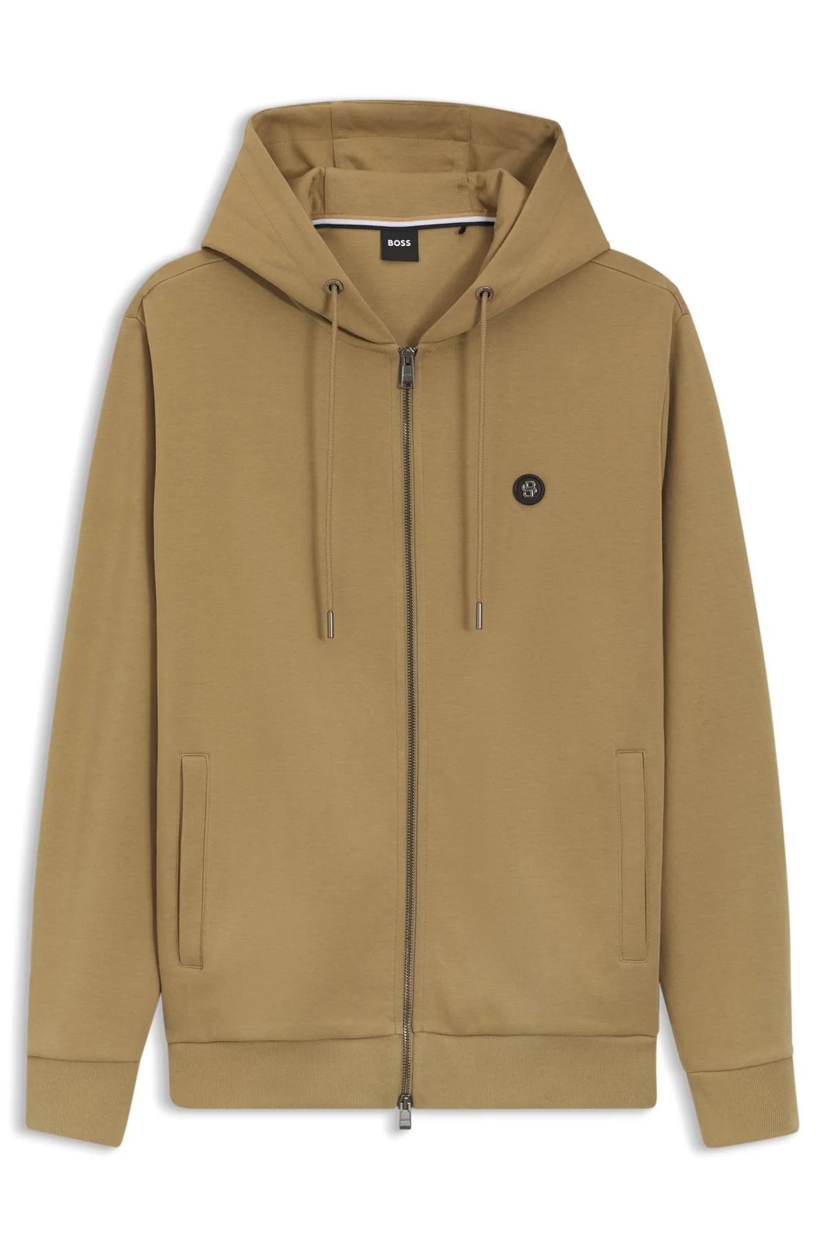 COTTON-BLEND ZIP-UP HOODIE WITH DOUBLE B MONOGRAM - 1
