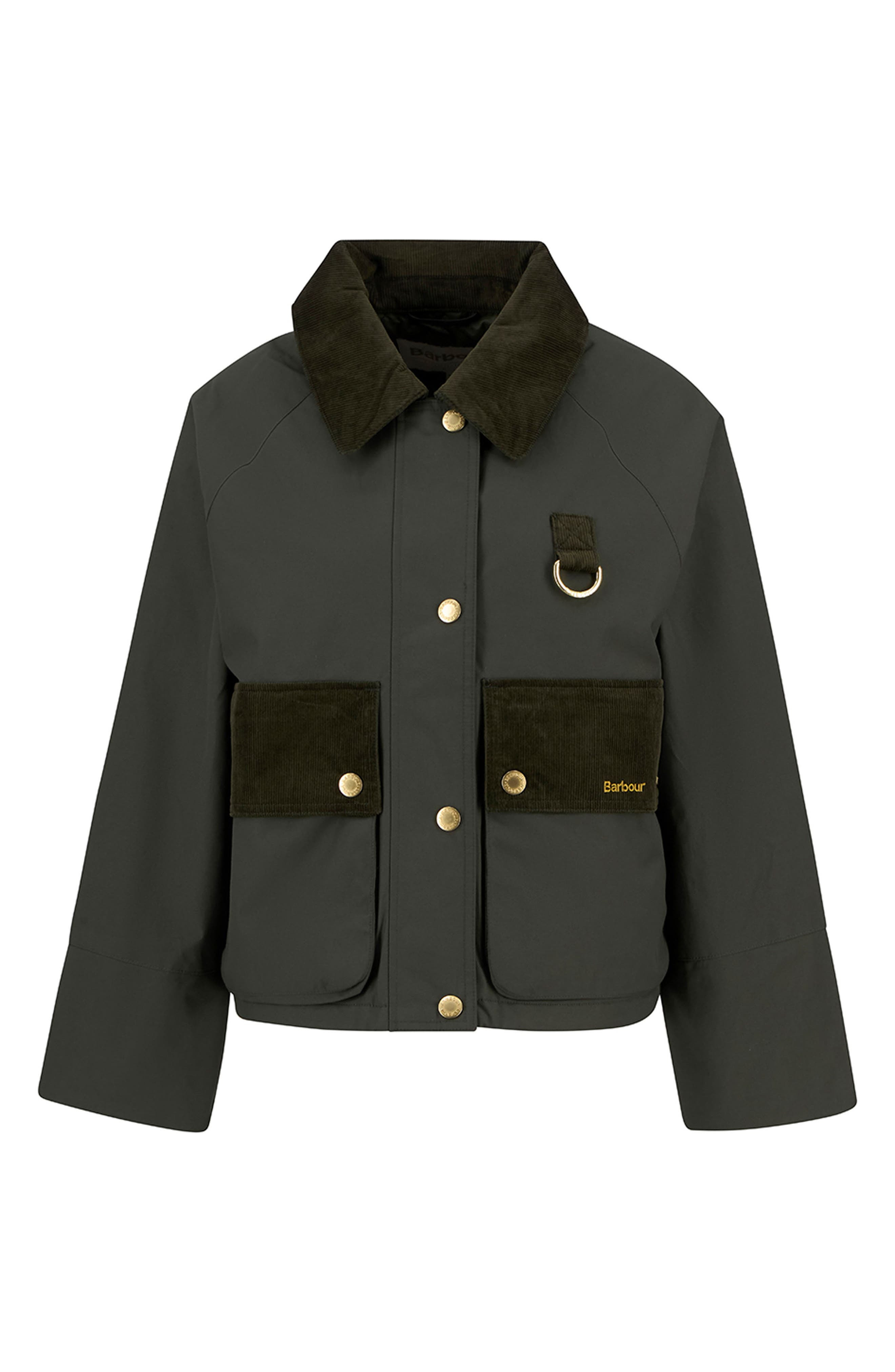 Barbour Phoebe Crop Jacket in Olive Brown at Nordstrom - 5