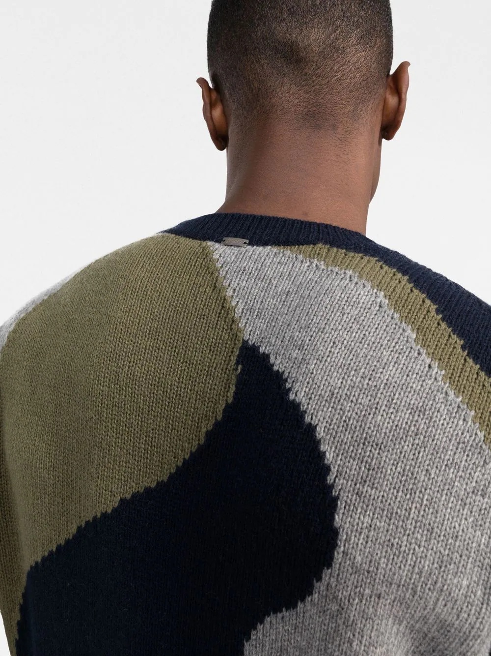 abstract-pattern knitted crew-neck jumper - 5