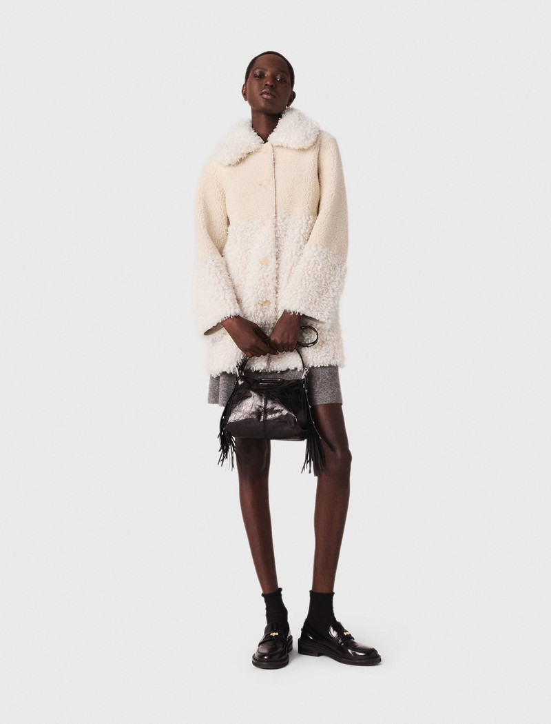 maje Long faux fur coat outlook