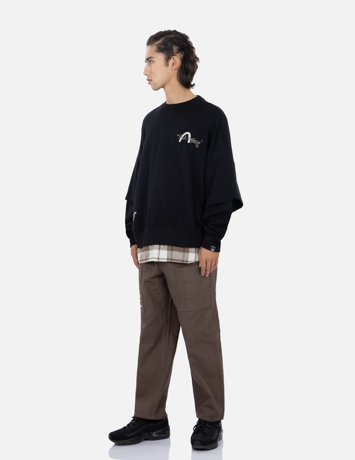 Contrast Hem Mock 2-in-1 Sweatshirt - 4