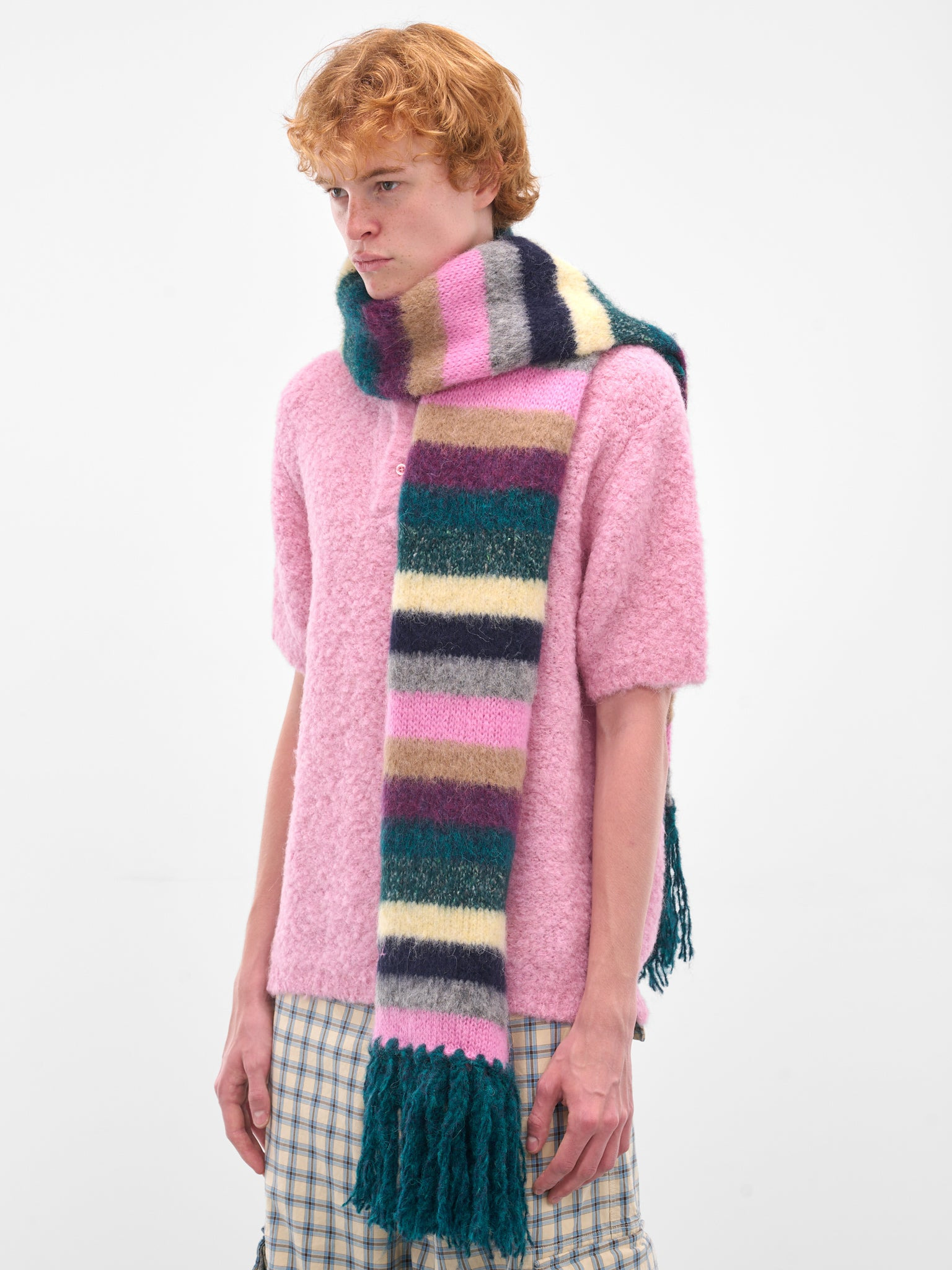 Multi-Color Striped Alpaca Scarf - 2