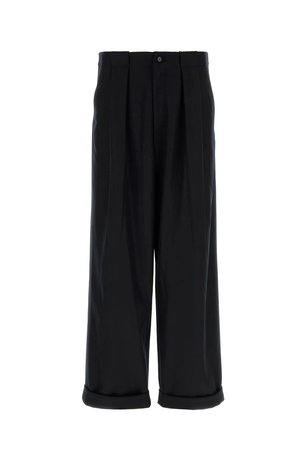 Black wool wide-leg pant - 1