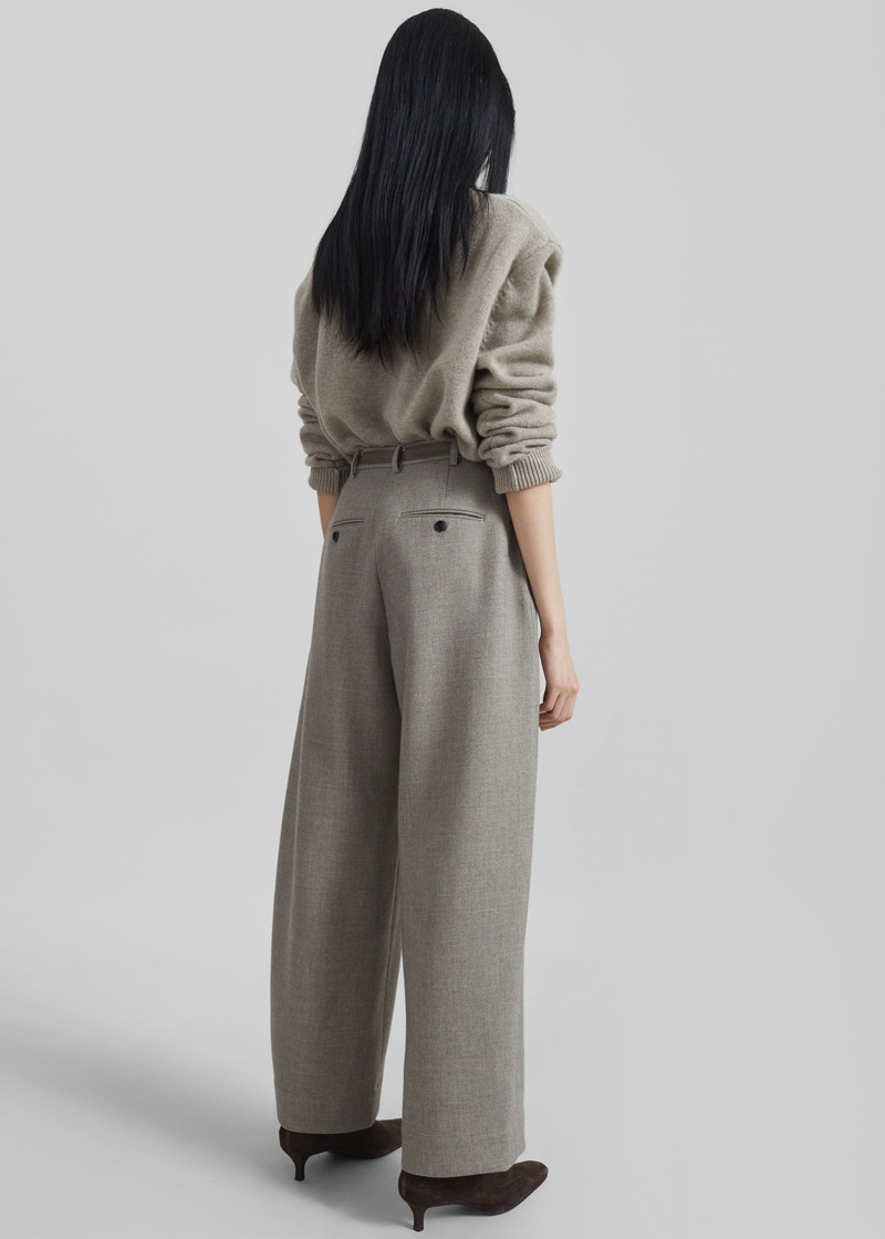 Sanve Tapered Leg Pants - Beige Melange 8