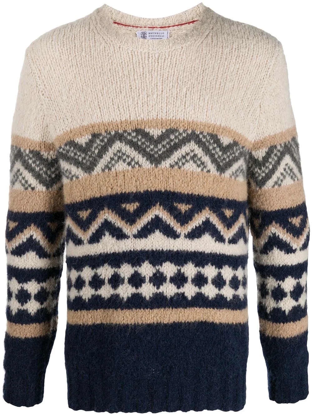 geometric wool knit jumper - 1