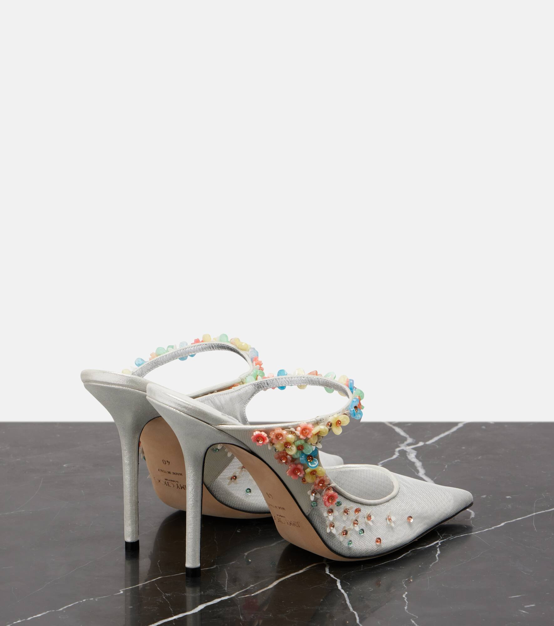 Bing Daisy 100 embellished mesh mules - 2