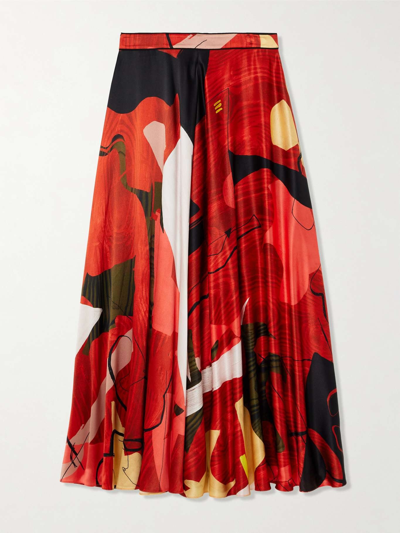 Ameera printed satin midi skirt - 1