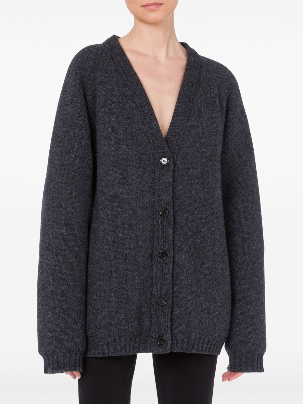 virgin wool V-neck cardigan - 2