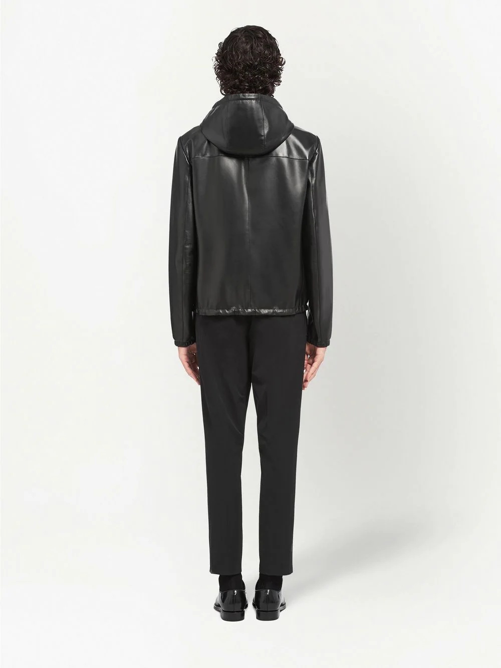 reversible hooded leather jacket - 4