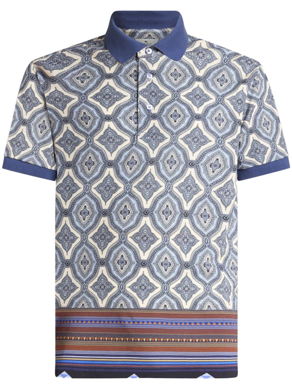 geometric-print polo shirt - 1
