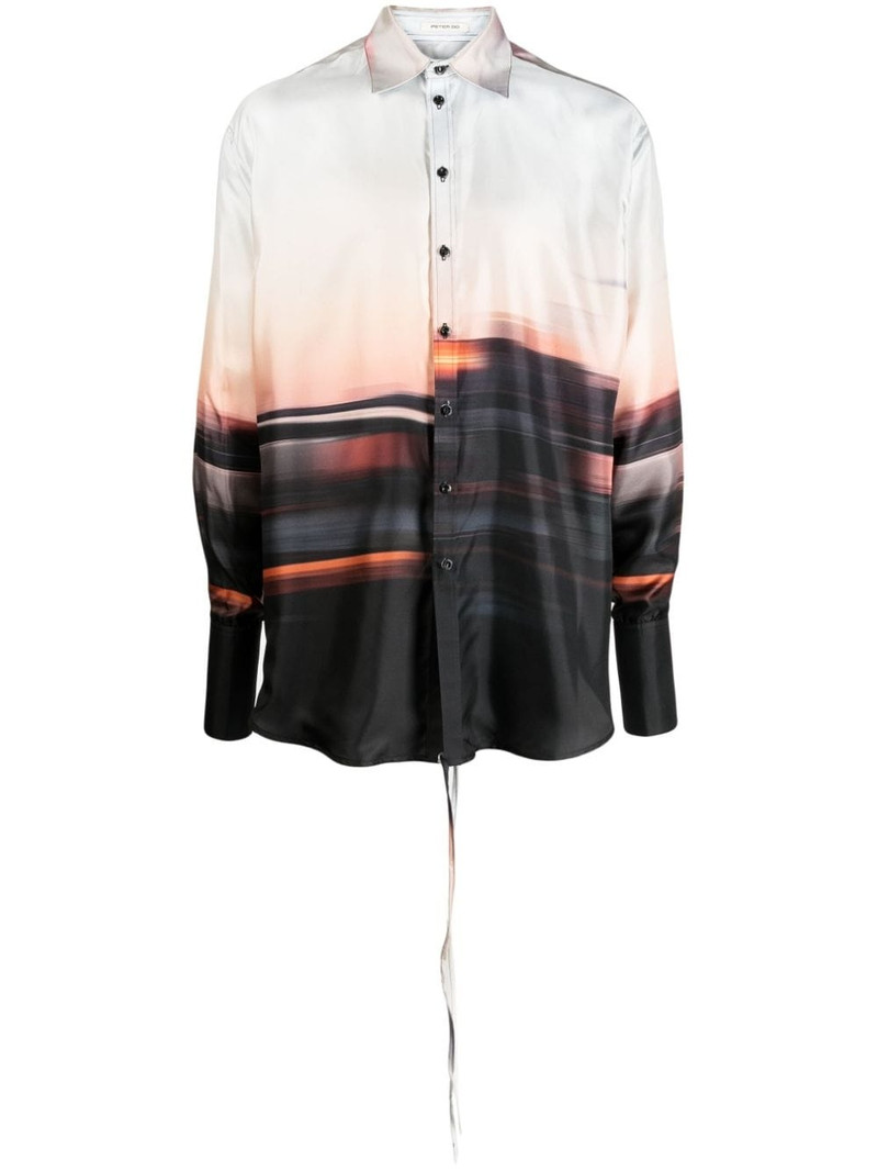 Blurred City convertible silk shirt 1