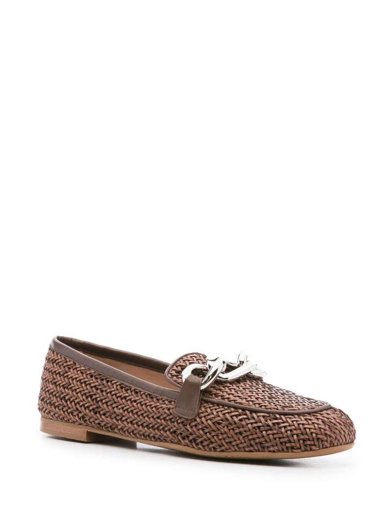 CASADEI woven chain loafers outlook