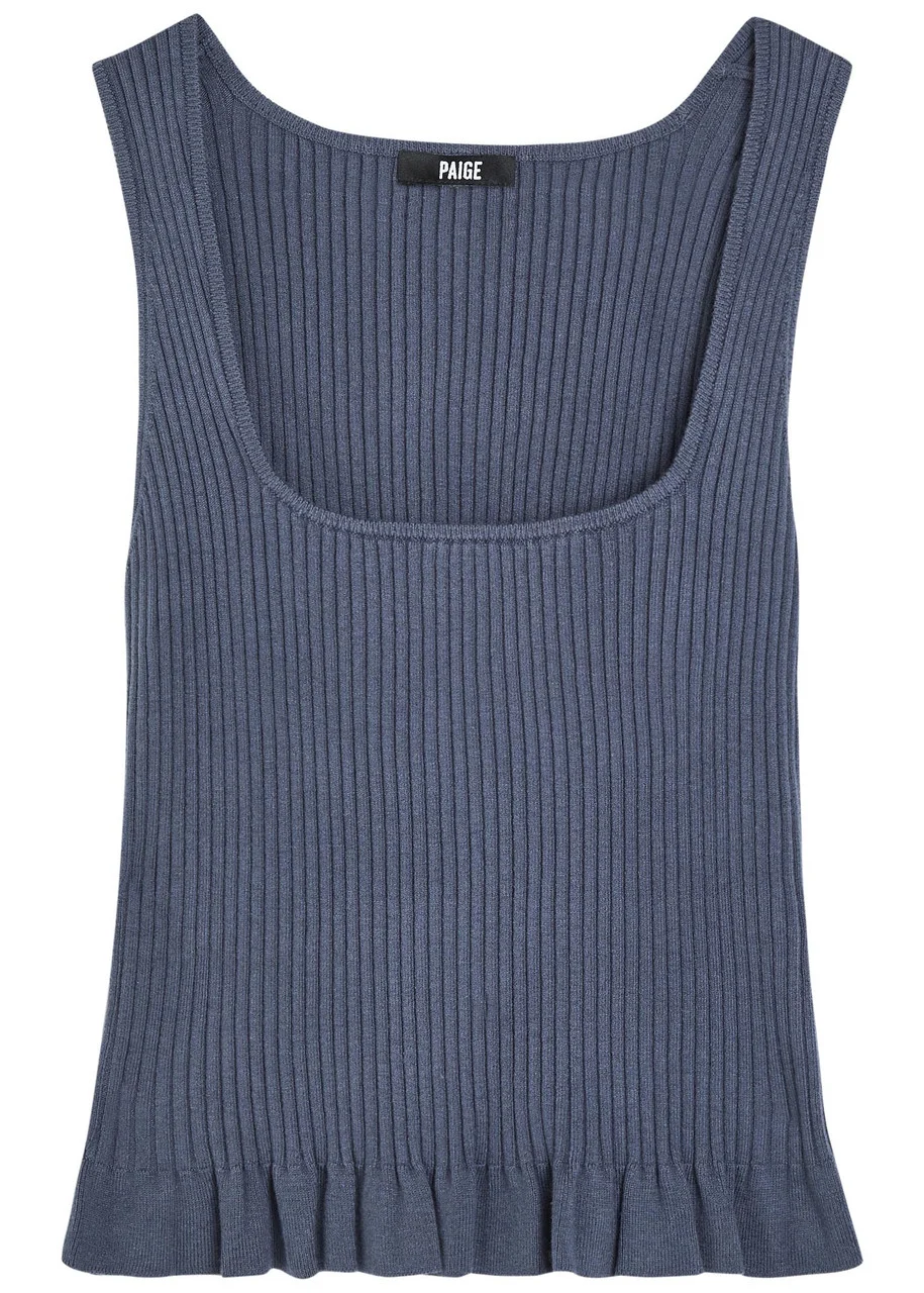 Paige Bronwyn Ribbed Cotton-blend Tank - 1