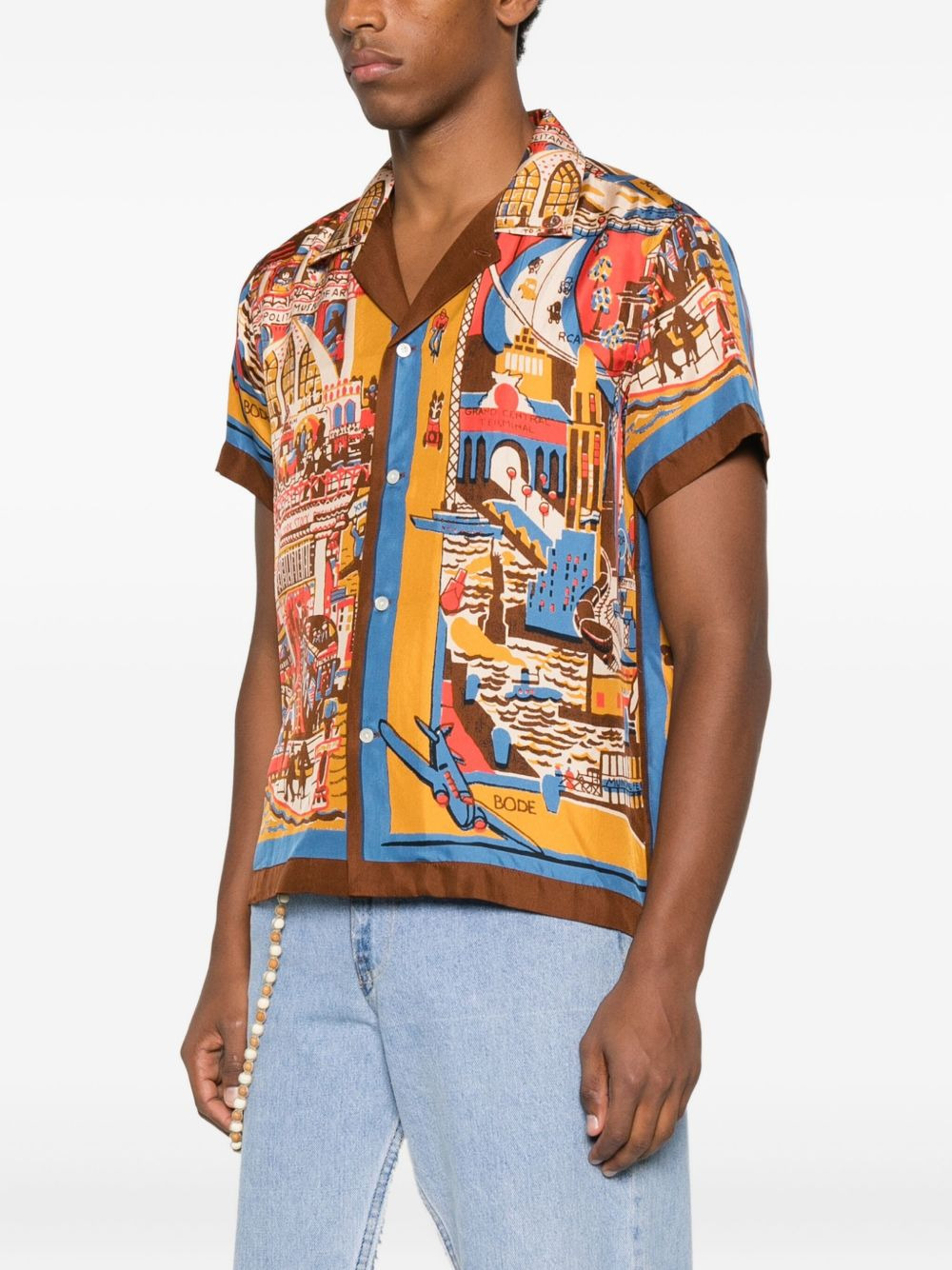 city-scene print silk shirt - 3