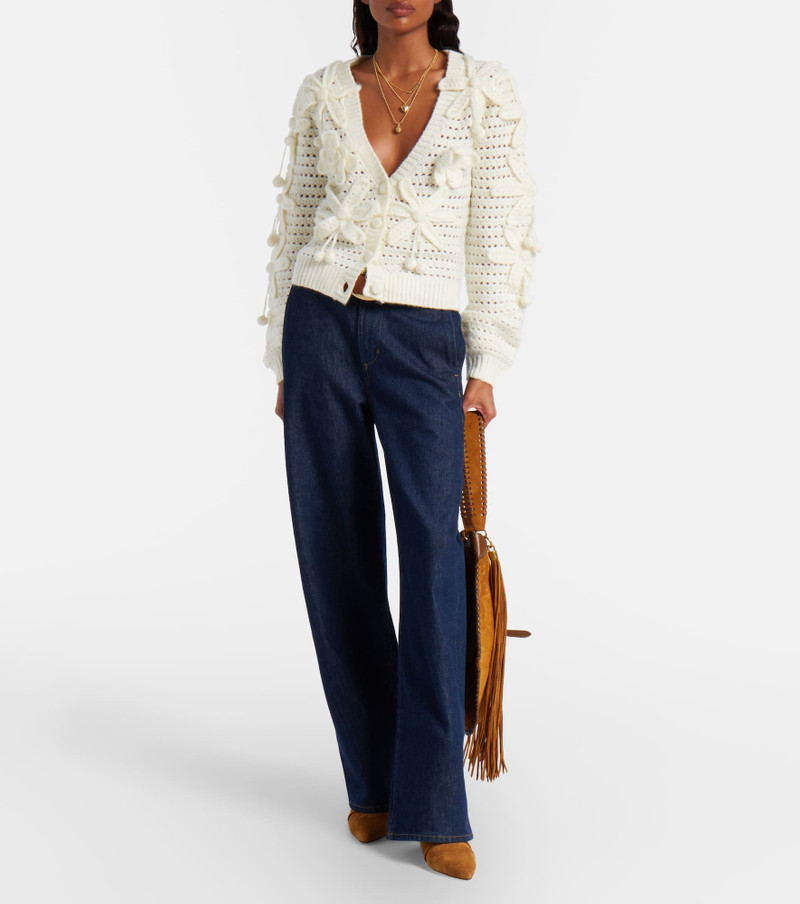 FARM RIO Crochet Flowers open-knit cardigan outlook