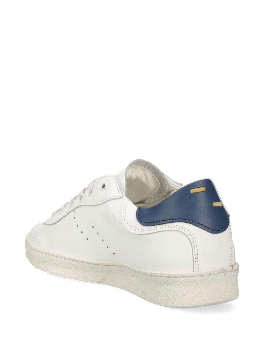 logo-embroidered leather sneakers - 3