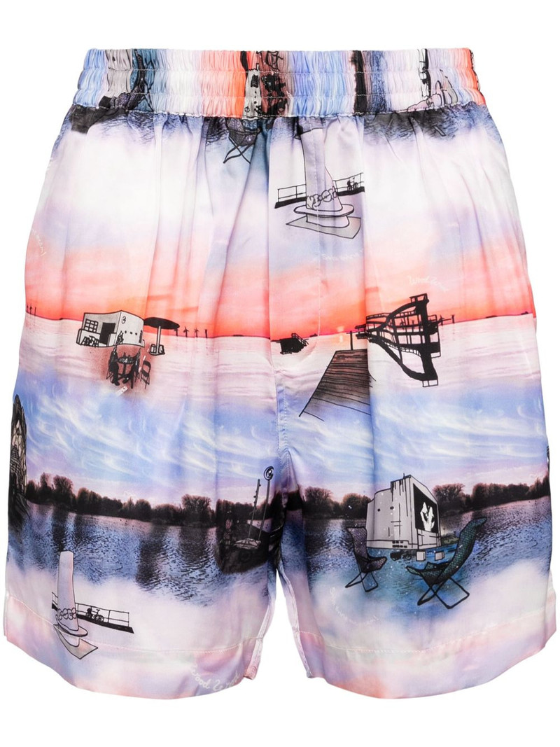 holiday print shorts 1