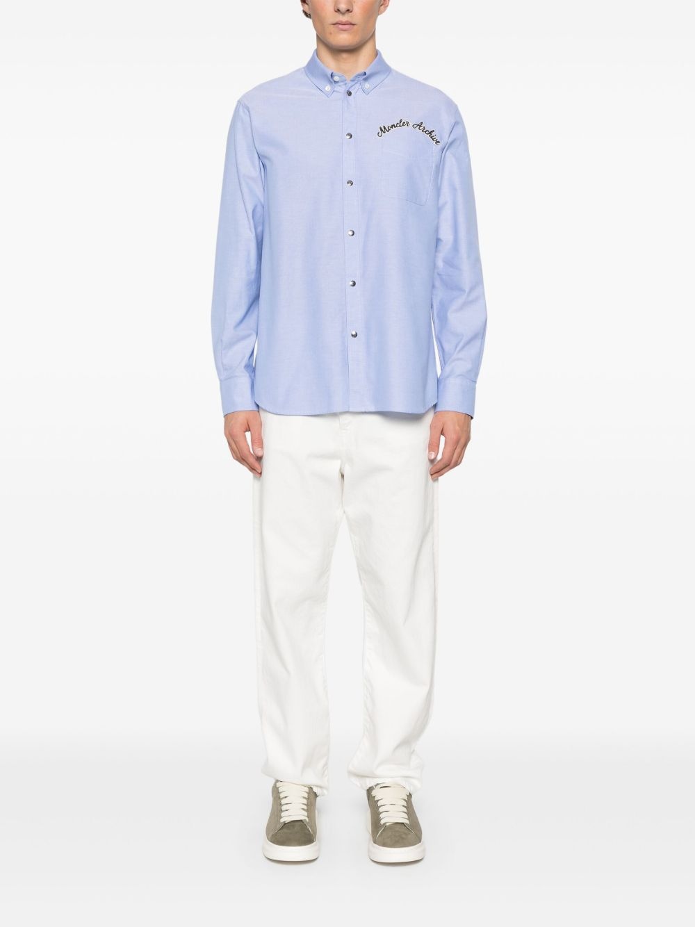 logo-embroidered shirt - 2