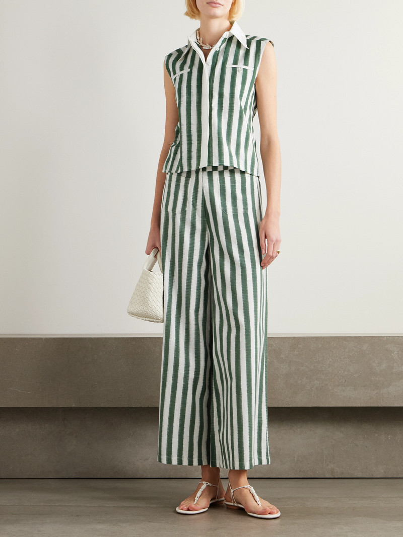 EMPORIO SIRENUSE Ylena Ikat Striped Cotton Shirt outlook