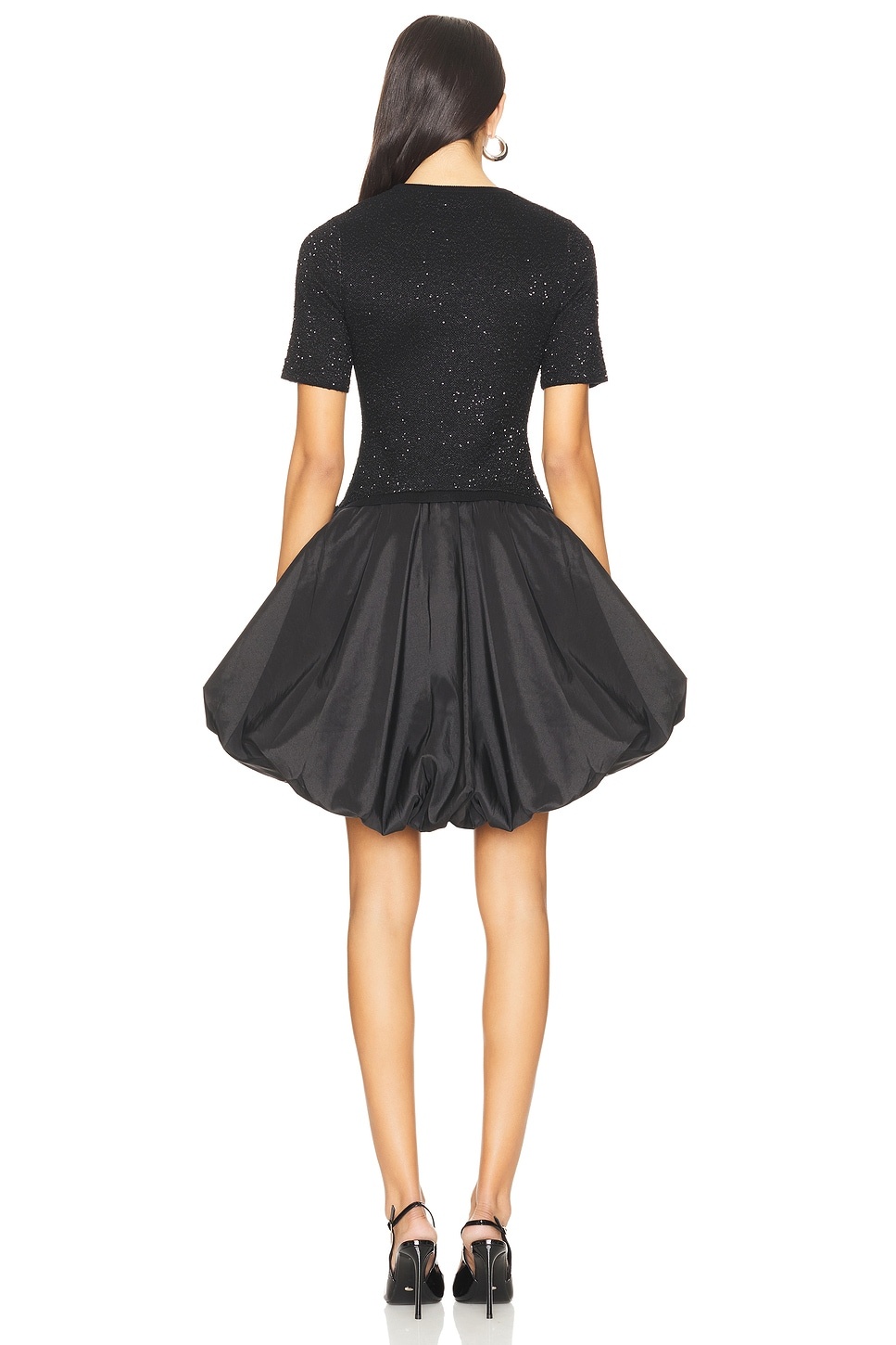 Kenz Short Sleeve Knit Combo Ruffle Mini Dress - 3
