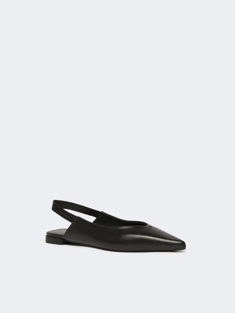 Max Mara Nappa leather flat slingbacks - BLACK outlook