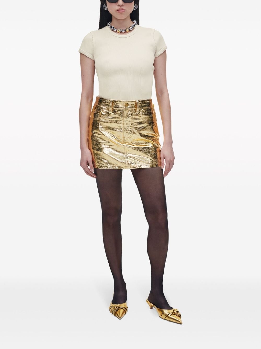The Metallic J Marc Buckle mules - 7