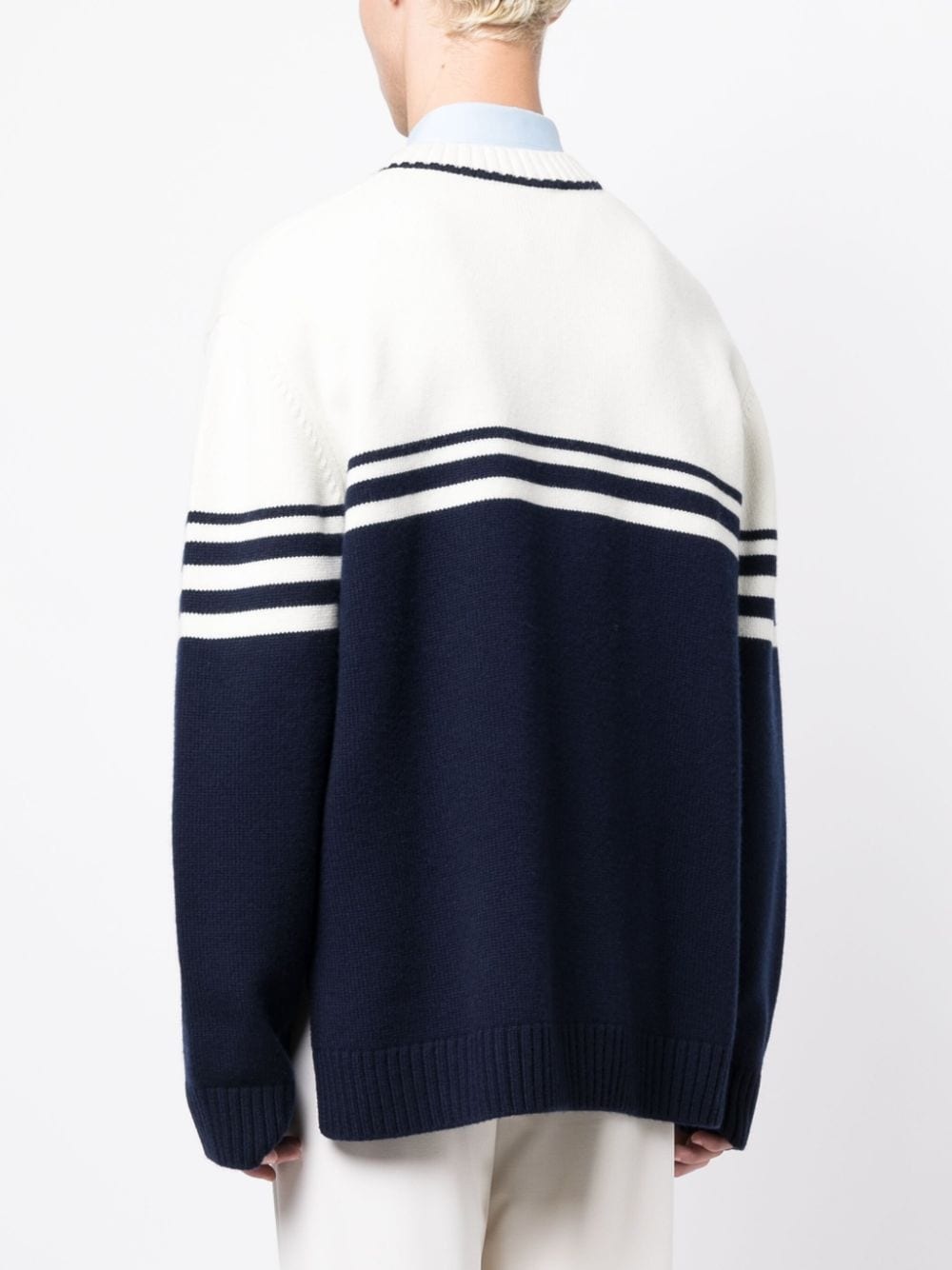 two-tone intarsia-knit jumper - 4