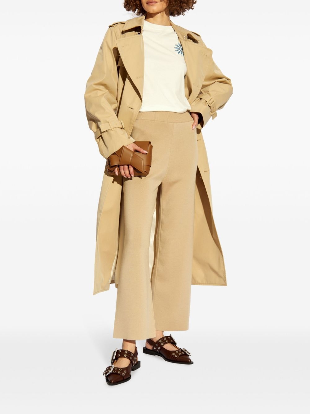 cut-out double-breasted trench coat - 2