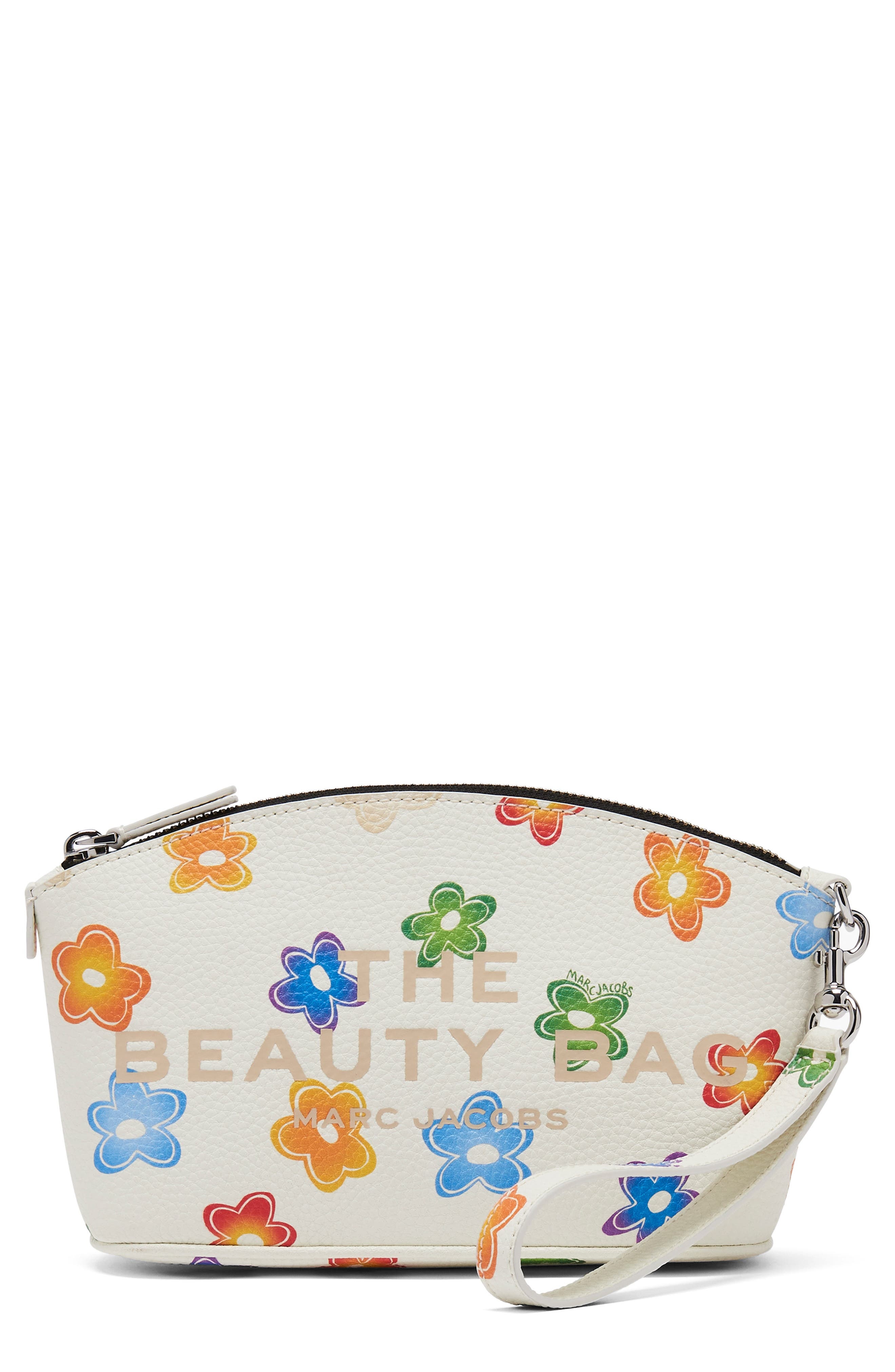 Marc Jacobs The Beauty Bag Pebble Leather Cosmetics Case in White Multi at Nordstrom - 1