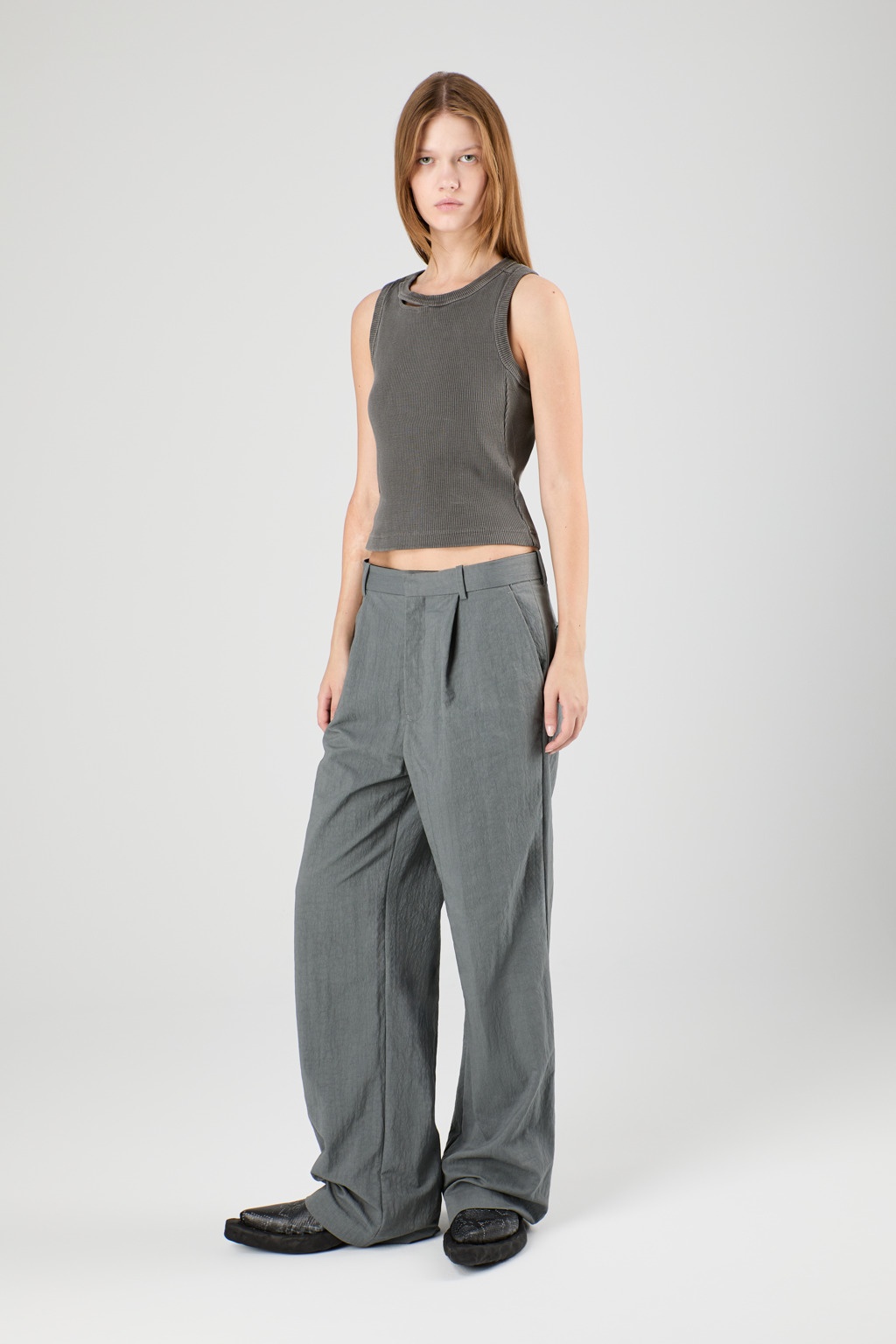 Gray Technical Suit Trousers - 6