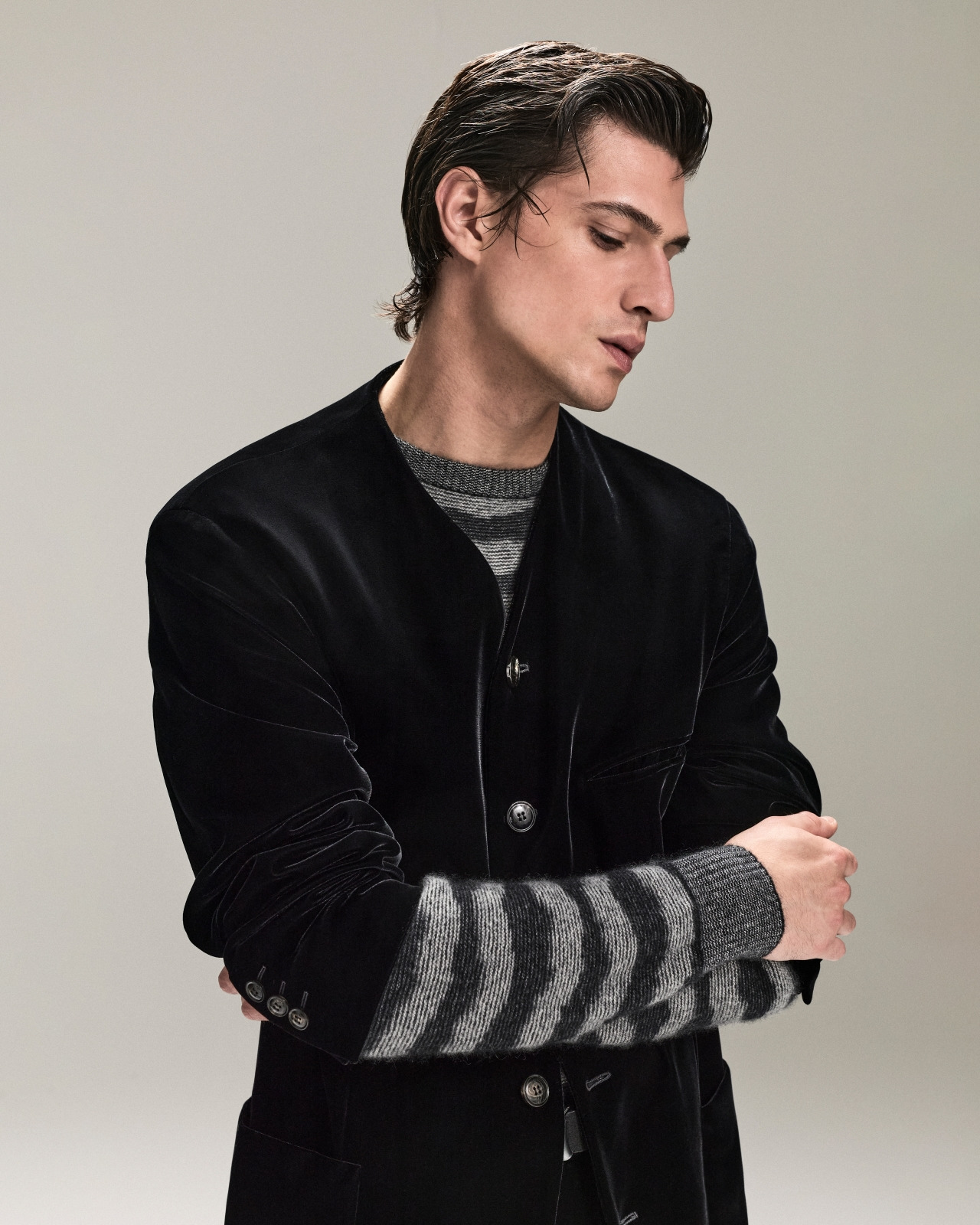 HERITAGE LINE SINGLE-BREASTED VELVET JACKET - 6